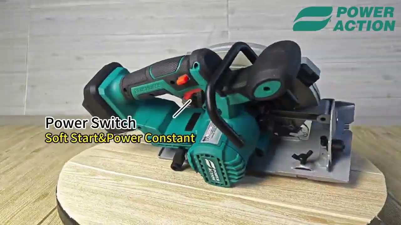 POWER ACTION 20V Brushless Circular Saw Operation Tutorial | Cutting Capacity & LED Light Use