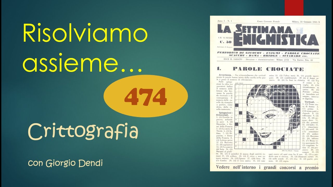 Risolviamo con Giorgio Dendi una CRITTOGRAFIA?