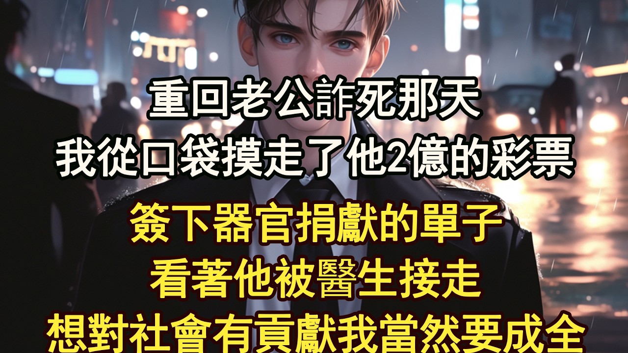 重回老公詐死那天我從口袋摸走了他2億的彩票簽下器官捐獻的單子看著他被醫生接走想對社會有貢獻我當然要成全【晨晨听书】【重生】【豪门】