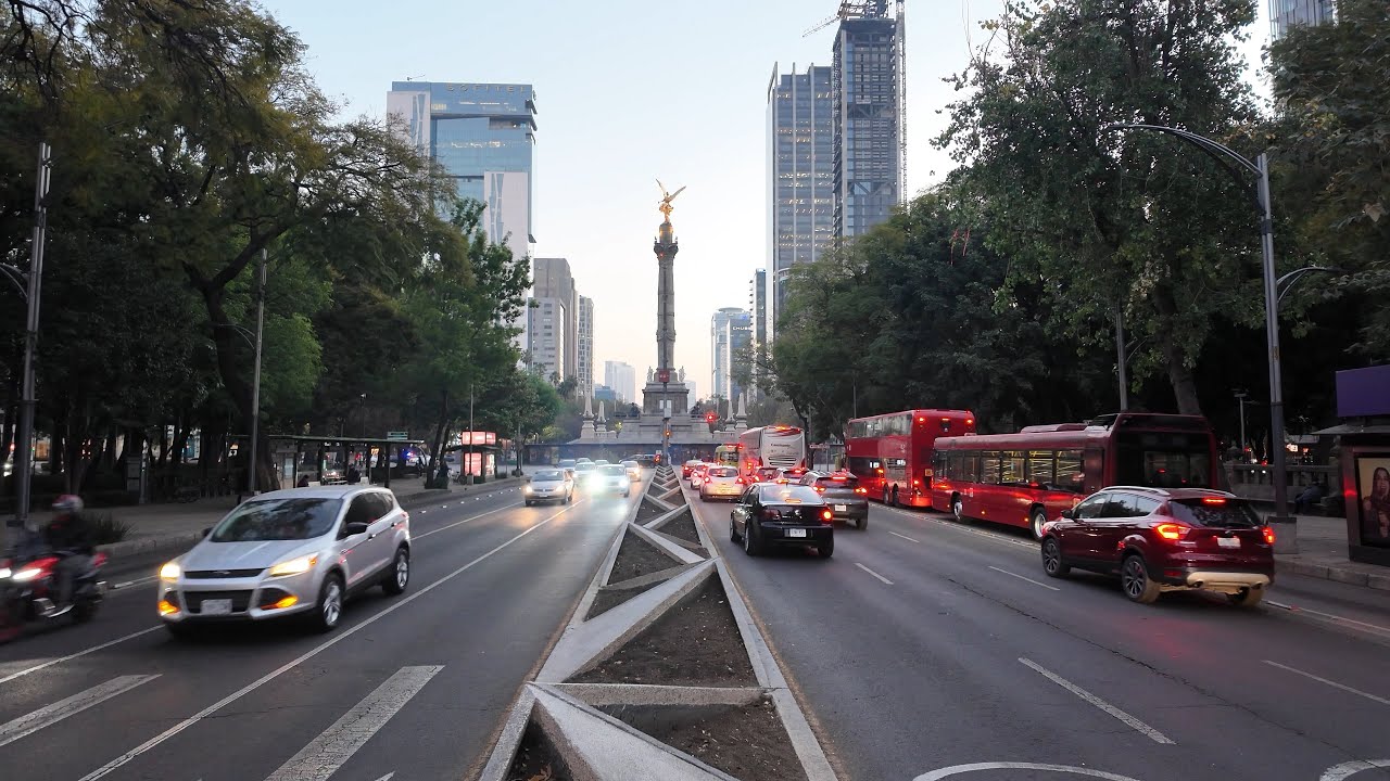 4K Sunrise Walk in Mexico City | Los Leones Gate → Ángel de la Independencia