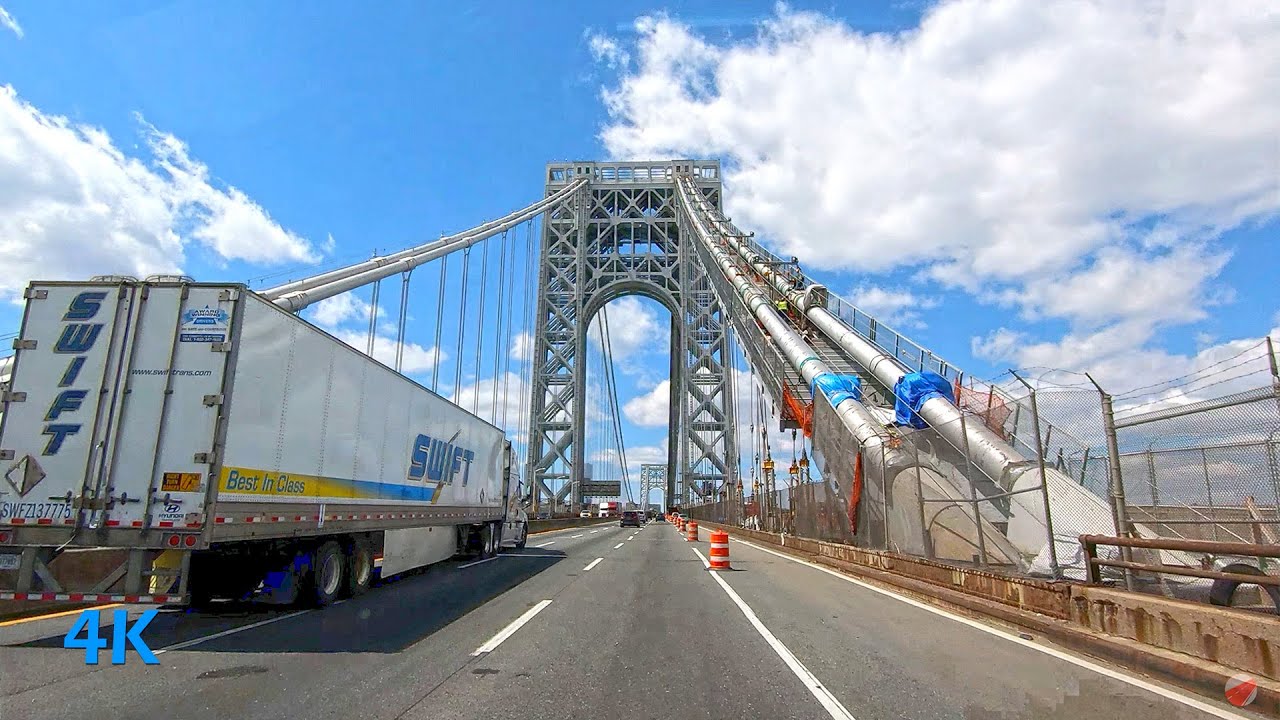 George Washington Bridge Crossing Westbound Upper level West side highway to Fort Lee NJ