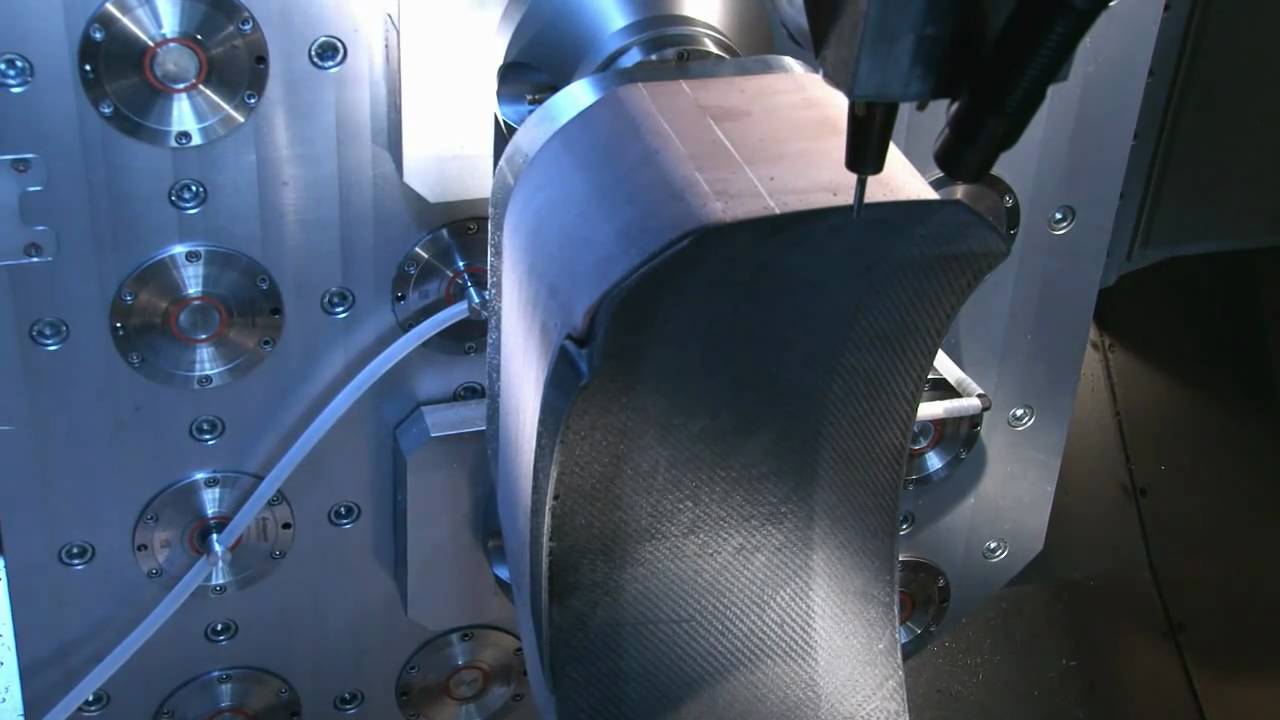 The machining of carbon parts for the Roding Roadster.