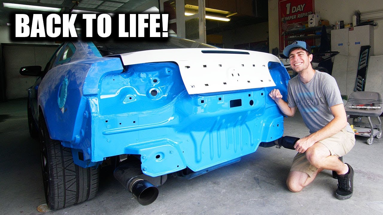 Bringing Smurrf Mustang Back to Life! Repairing Smurrf After HIT BY A TRUCK! :(