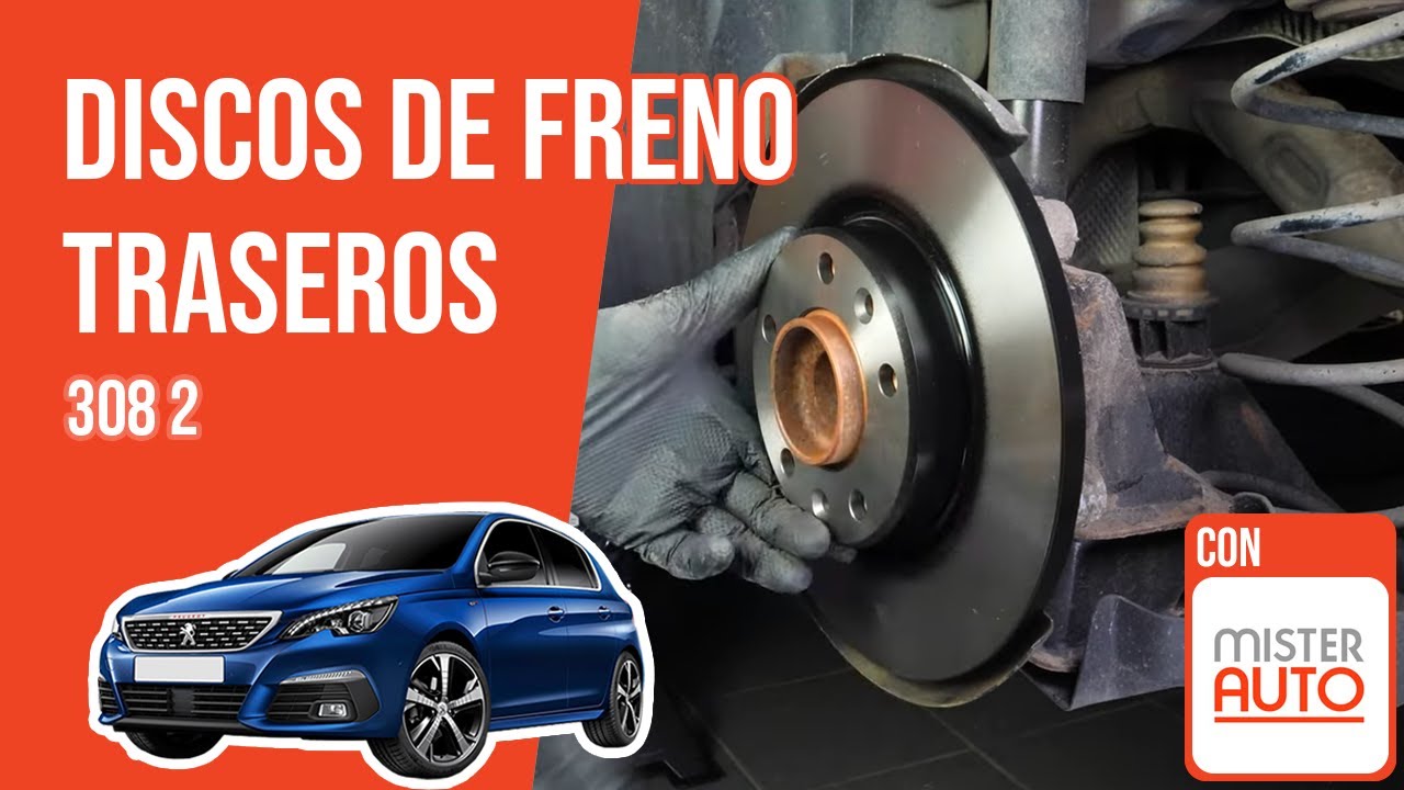 Cómo cambiar los discos y las pastillas de freno traseras Peugeot 308 2  🚗