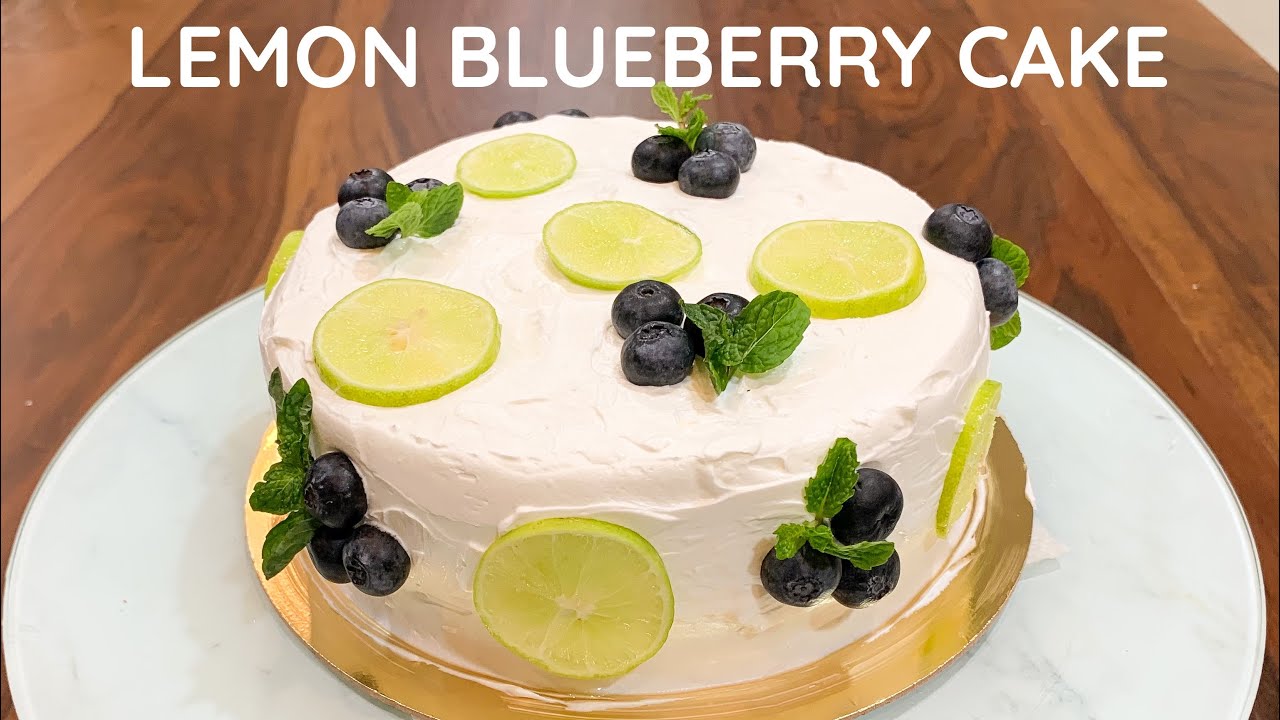 Moist Lemon Blueberry Cake With Cream Cheese Frosting Eggless Recipe 