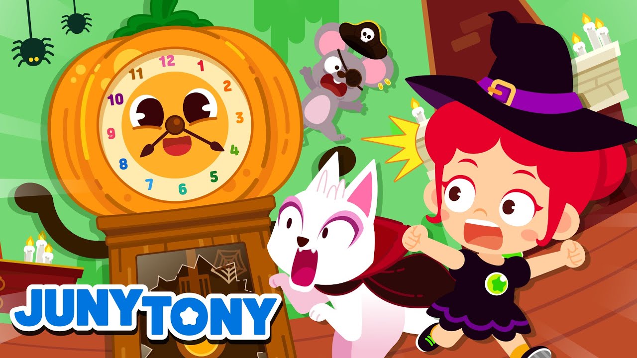 Hickory Dickory Dock 🎃 Halloween Ver. | Halloween Dickory Dock | Kids Songs | JunyTony