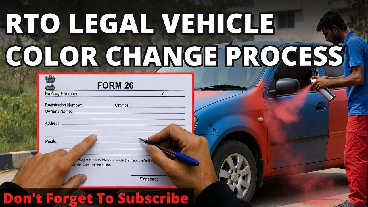 Change Colour in Bike & Car Legal RTO Process - Form, Process & Price Details