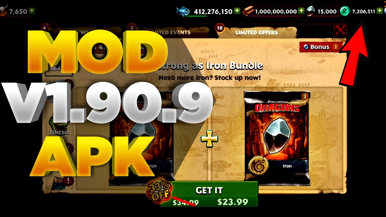 Dragons: Rise of Berk MOD APK 1.90.9 (Unlimited Runes/ Free Packs) + Free Light Fury