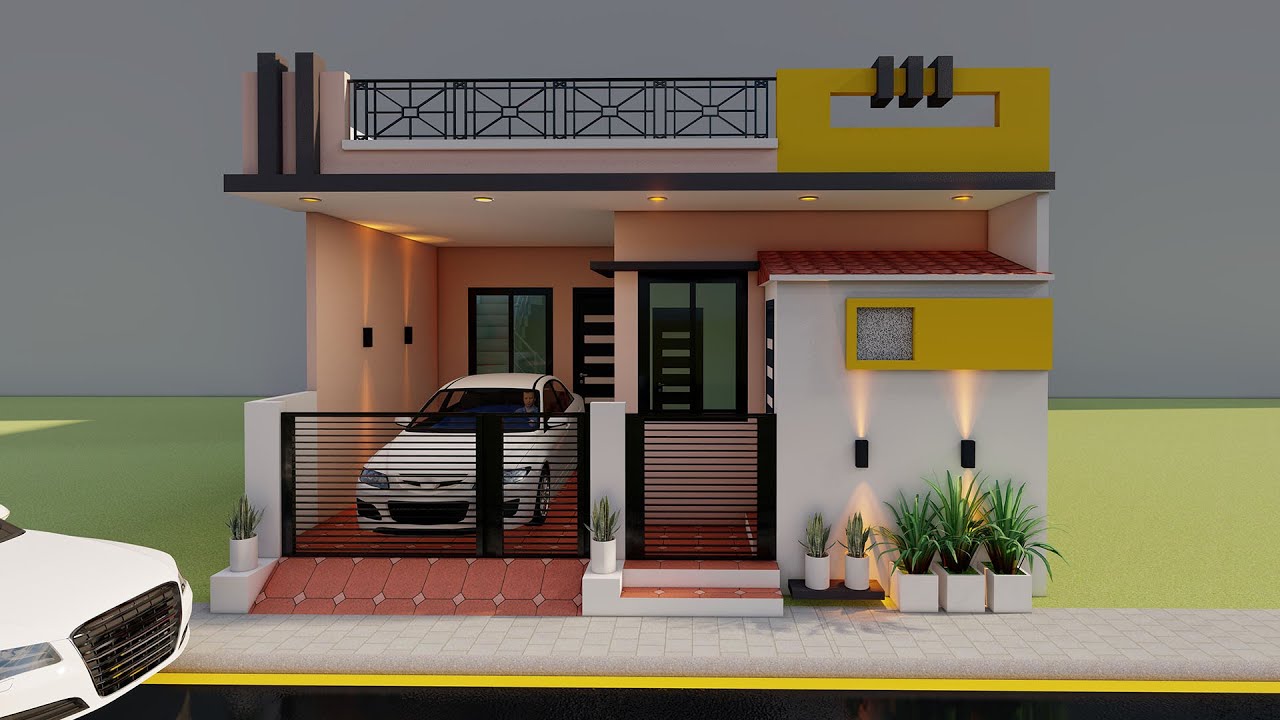 Car parking 3bedroom house plan,3D 23*40 makan ka naksha,3D ghar ka naksha,new house plan in parking