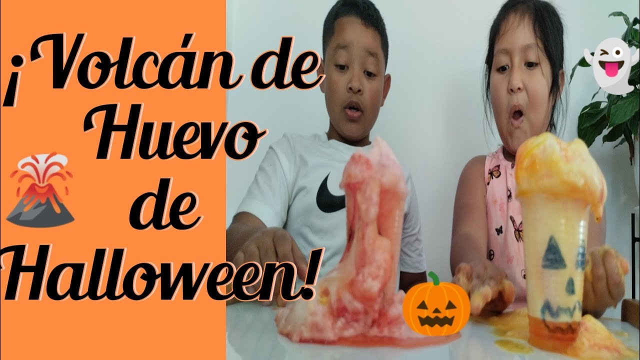 ¡Experimento del Volcán de Huevo con Cata y José María 🎃🌋 | Especial de Halloween!