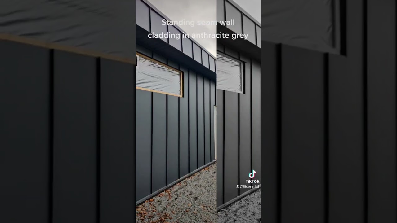 Standing Seam cladding in anthracite grey