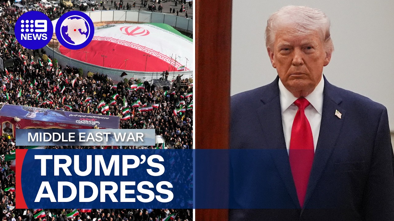 Trump urges patience in rare address | 9 News Australia