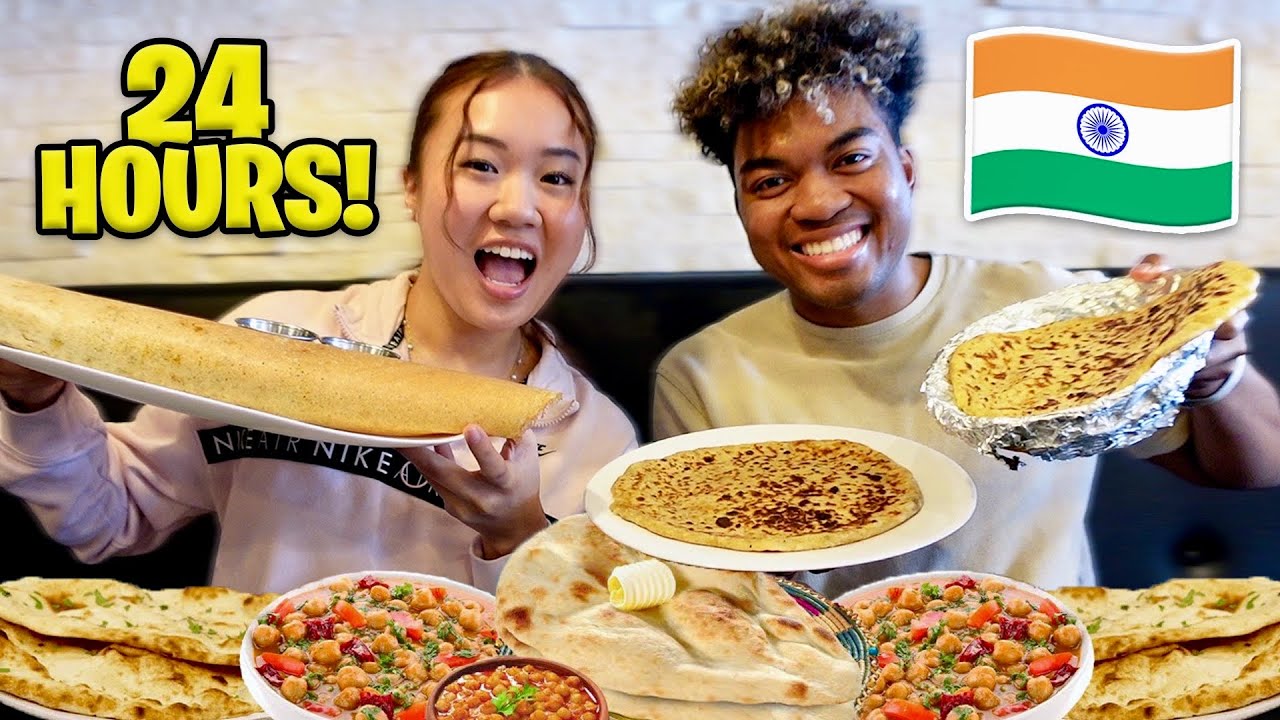 We Ate INDIAN FOOD for 24 HOURS!! (INDIAN FOOD MUKBANG)