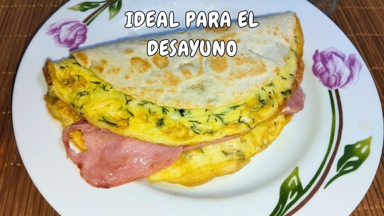 Desayuno rápido con tortillas de harina | Huevo, queso y jamón en 10 minutos