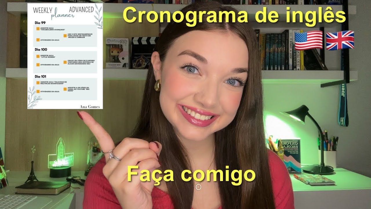 Cronograma semanal de inglês | faça o seu