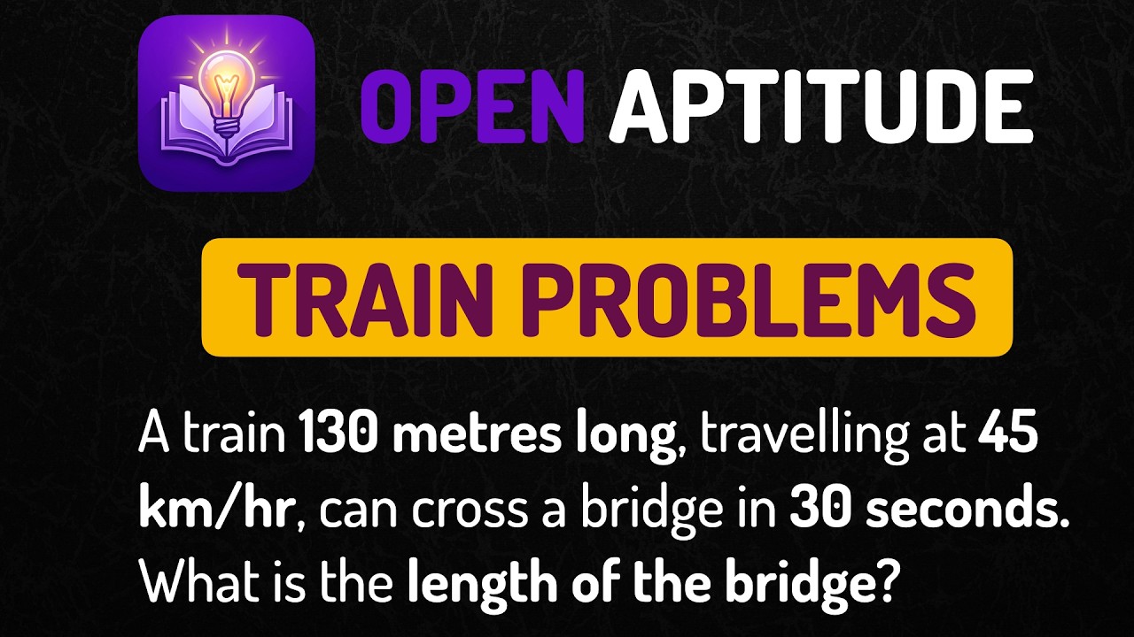 Train and Bridge Problem | Quantitative Aptitude Speed, Time & Distance Question