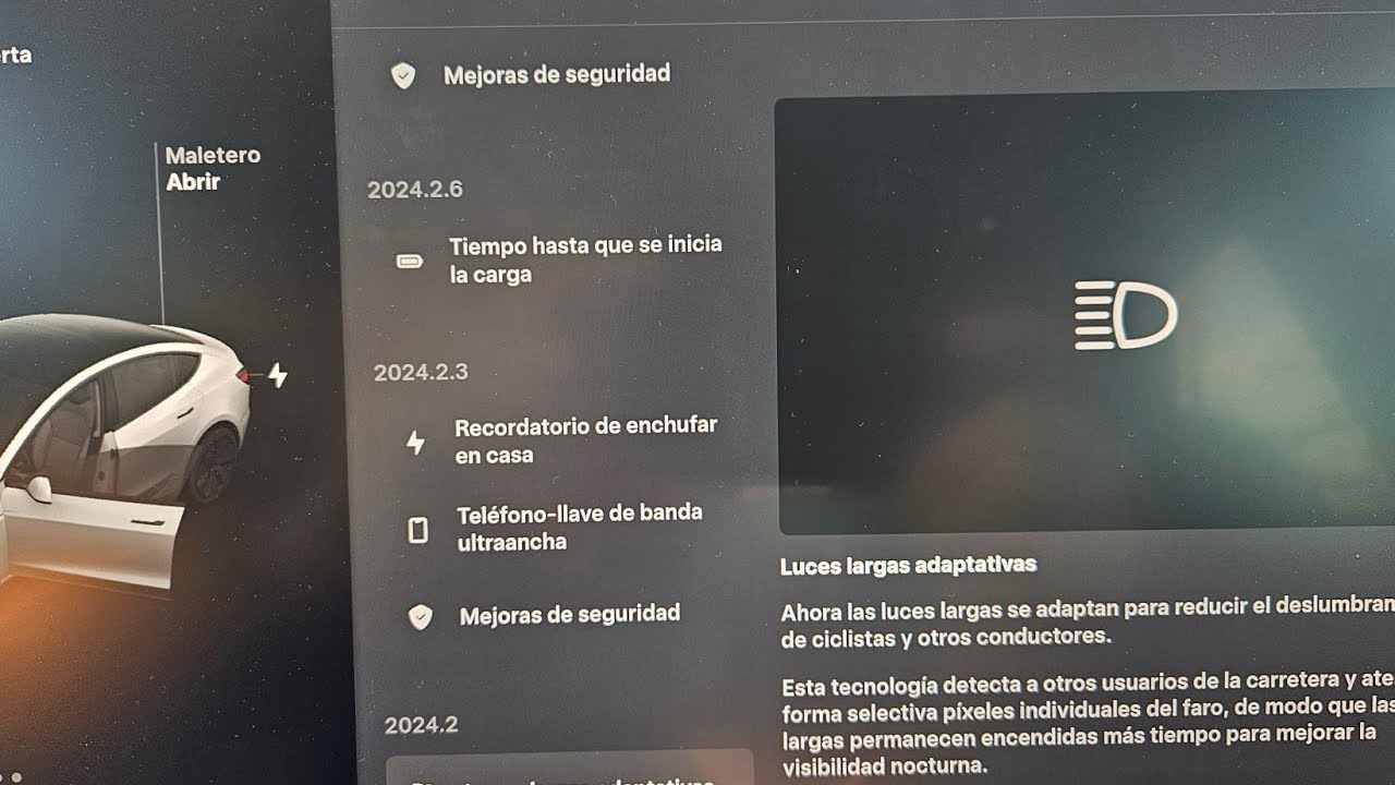 Tesla model 3 highland ya tiene luces adaptativas