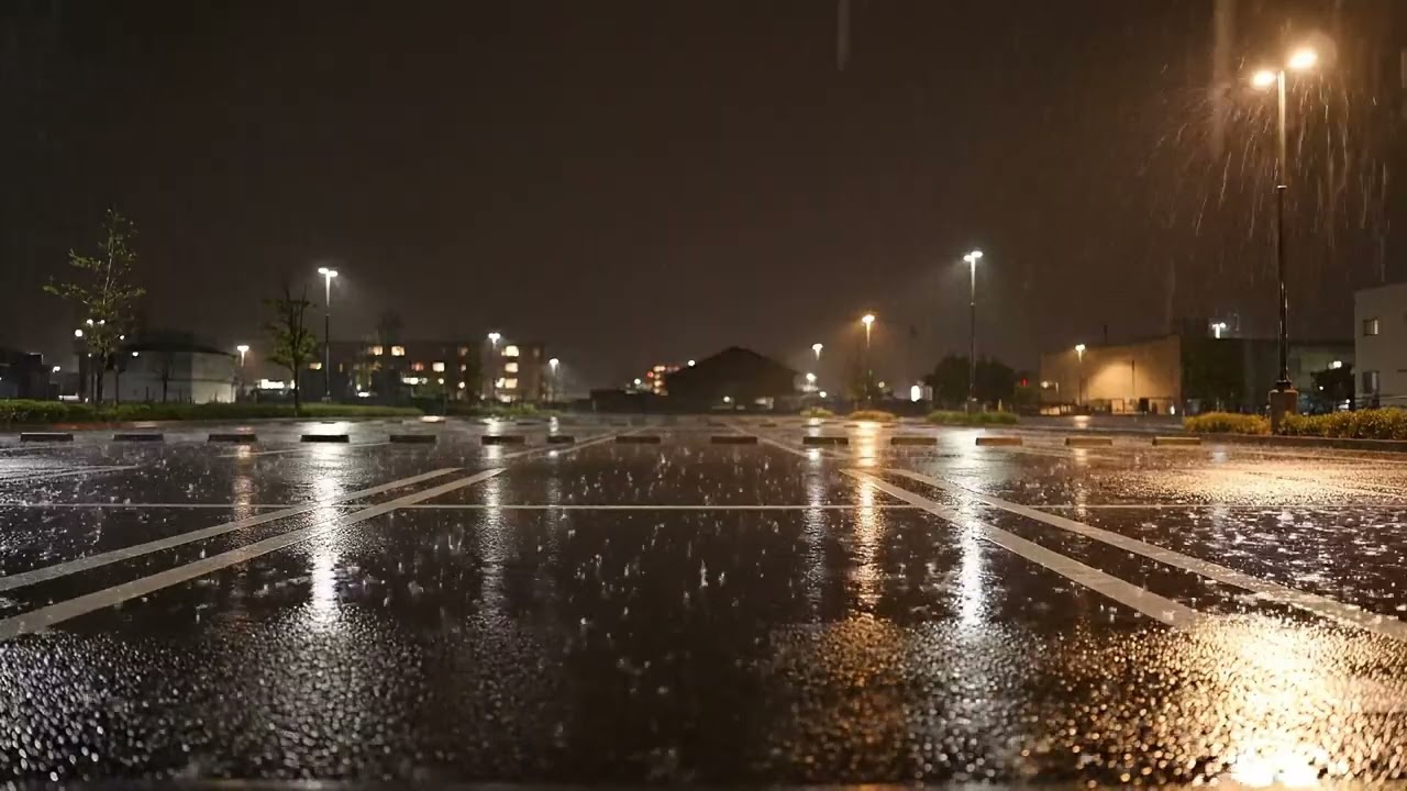 Heavy Rain at  Night in the City | ASMR for Deep Sleep & Study (8 hours)