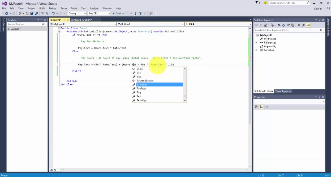 Visual Basic Intro - Payroll Program - Part 2 of 2