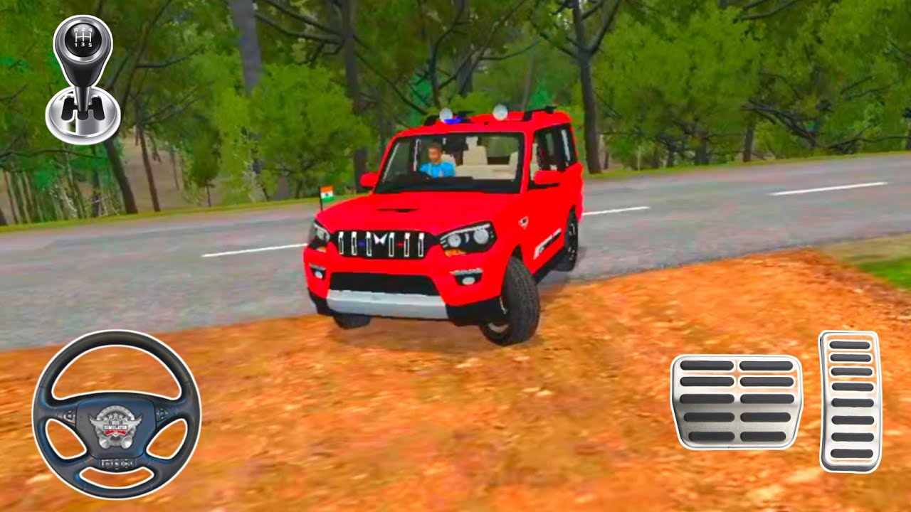 💥Mahindra Red Scorpio Village Offroading Gameplay | Bus Simulator Indonesia