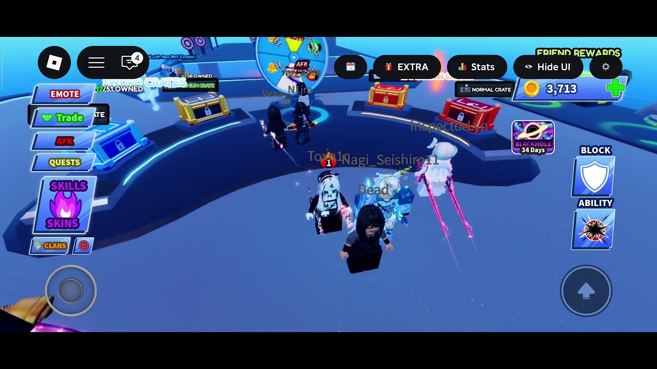 Playing blade ball whit my friend