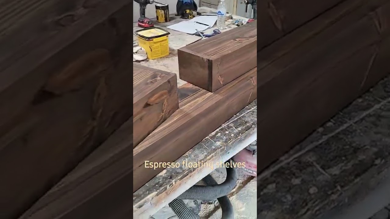 espresso floating shelves