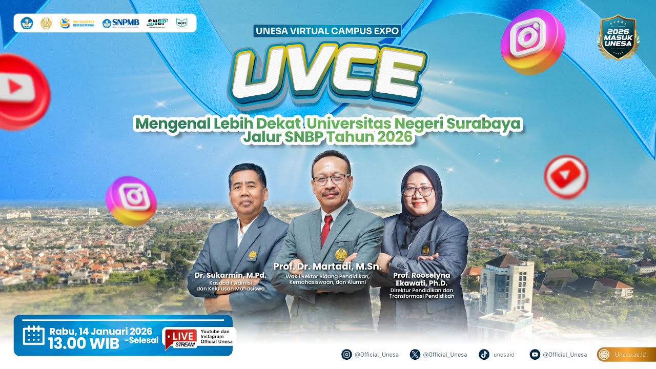 UVCE 2026 - Mengenal Lebih Dekat Universitas Negeri Surabaya Jalur SNBP Tahun 2026