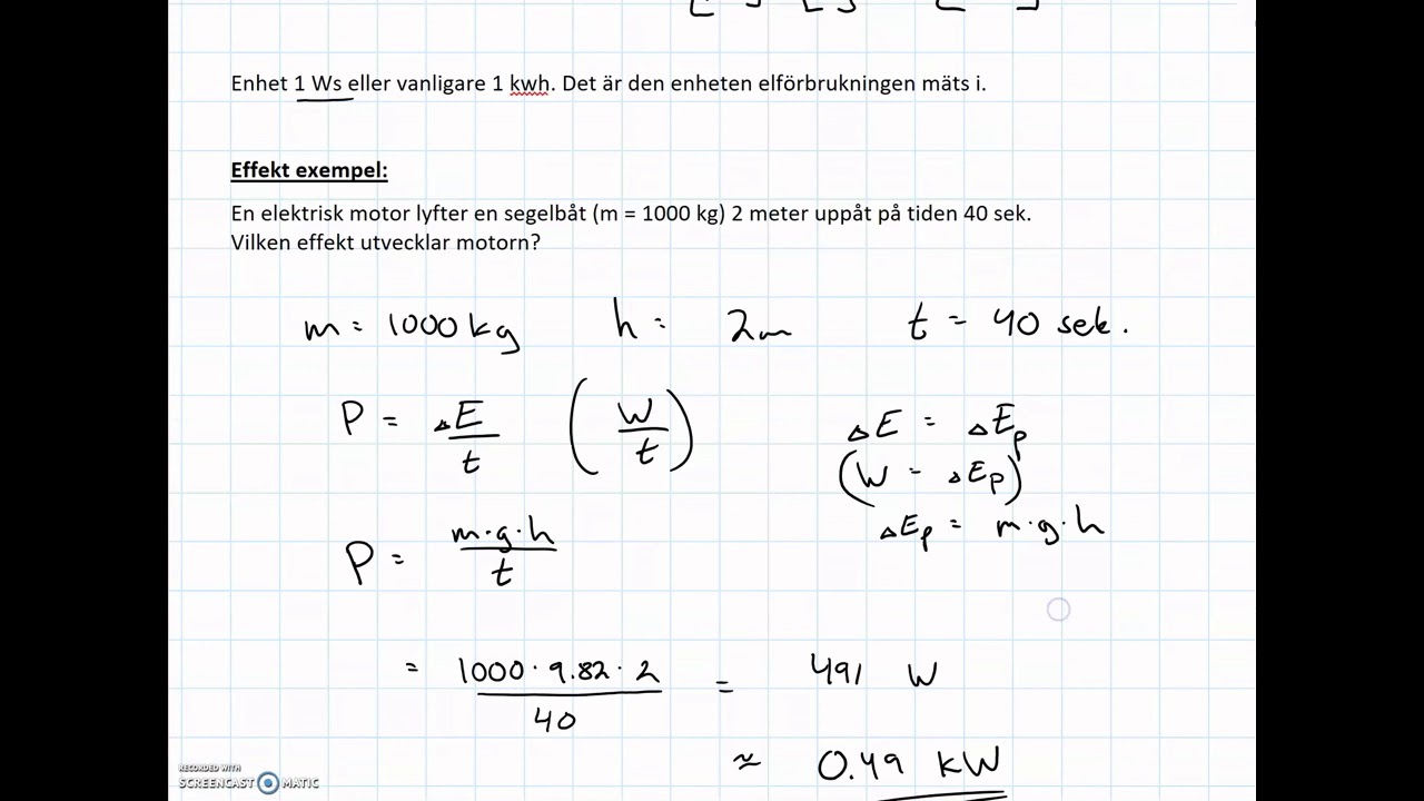 Fy1 Energi - Effekt och verkningsgrad