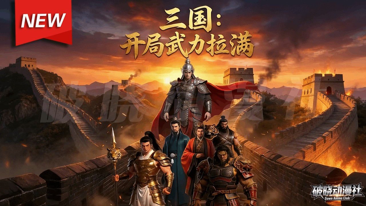 MULTISUB📢新番上线《三国：开局武力拉满》第1~52集丨刘煜意外穿越东汉末年，凭智勇击退匈奴，谋得太守之位，广纳贤才，收服典韦黄忠等名将，结识曹操袁绍，在乱世中建立起基业与威名！#破晓动漫社
