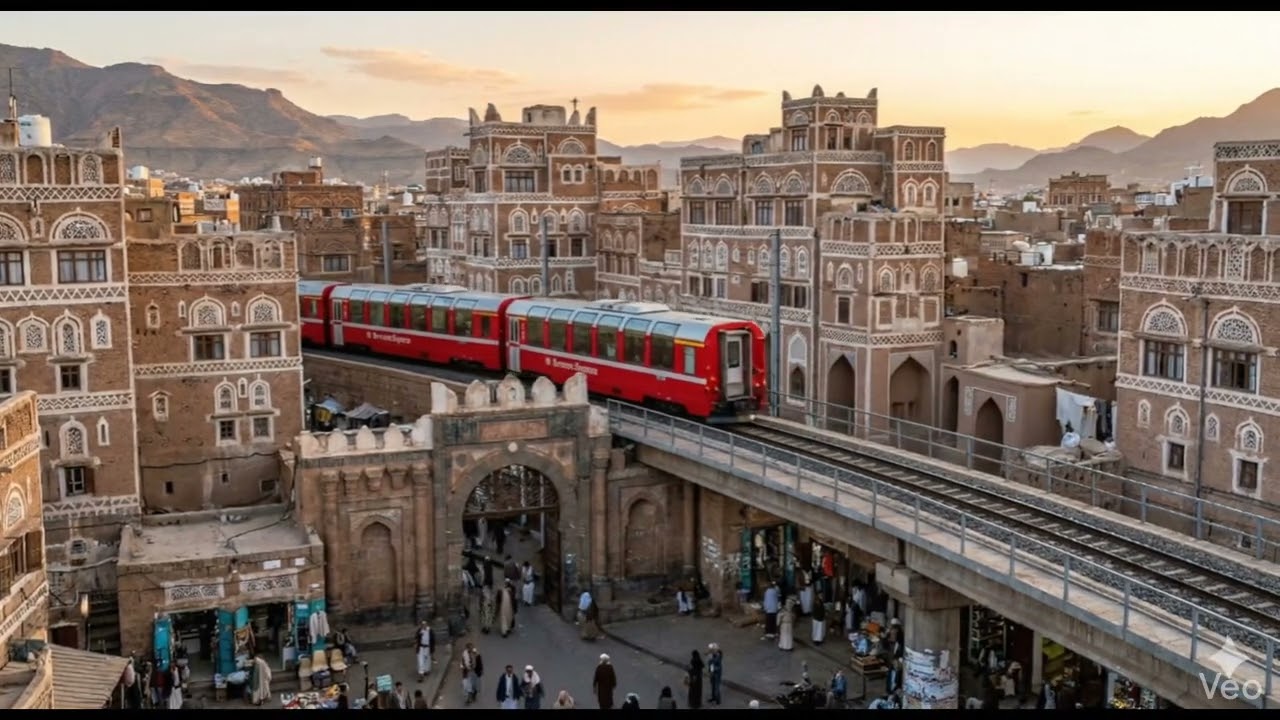 فيديو لحركه قطار باليمن