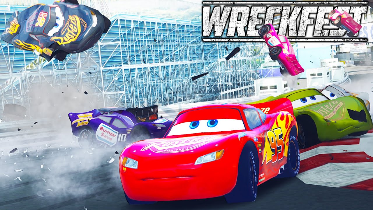 МОЛНИЯ МАККУИН ПРОТИВ МОНАКО И ПИНБОЛ МОДИФИКАЦИИ! - Wreckfest