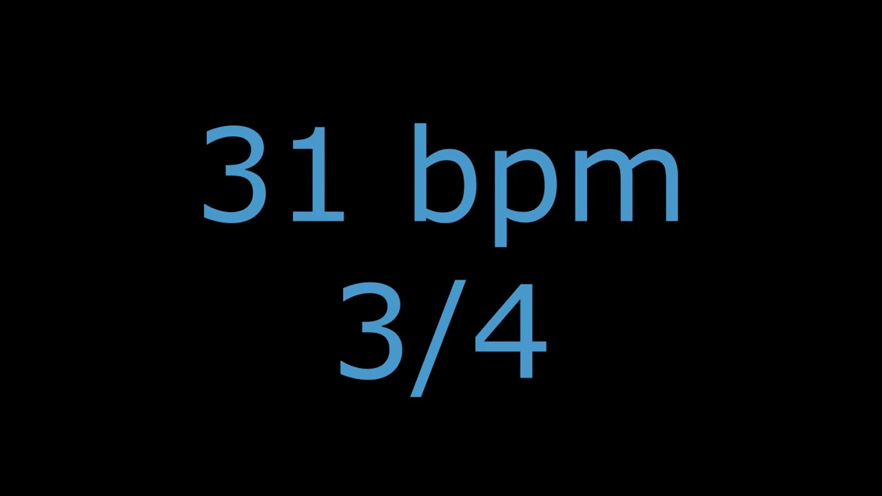 Metrónomo 31 bpm 3/4-Volumen Alto - Para practicar ejercicios de Guitarra Eléctrica-Bajo-Batería.