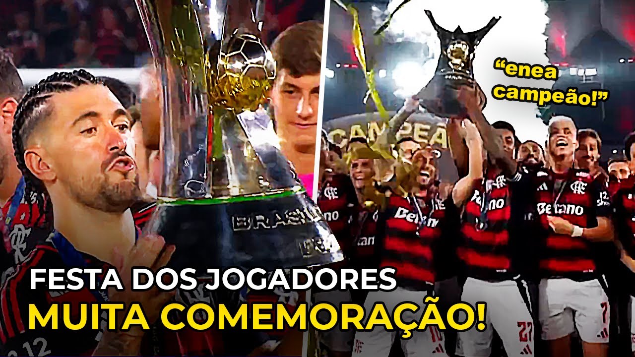 COMEMORAÇÃO COMPLETA DOS JOGADORES NO TÍTULO BRASILEIRO DO FLAMENGO!
