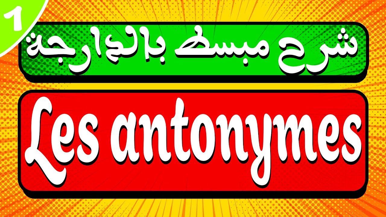 شرح مبسط بالدارجة لدرس Les antonymes