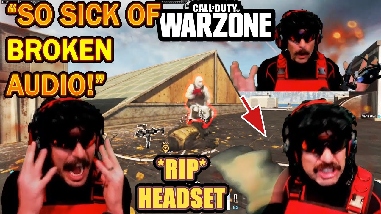 DrDisrespect's BIG RAGE at Warzone's STILL BROKEN Audio (SLAMS HEADSET!)