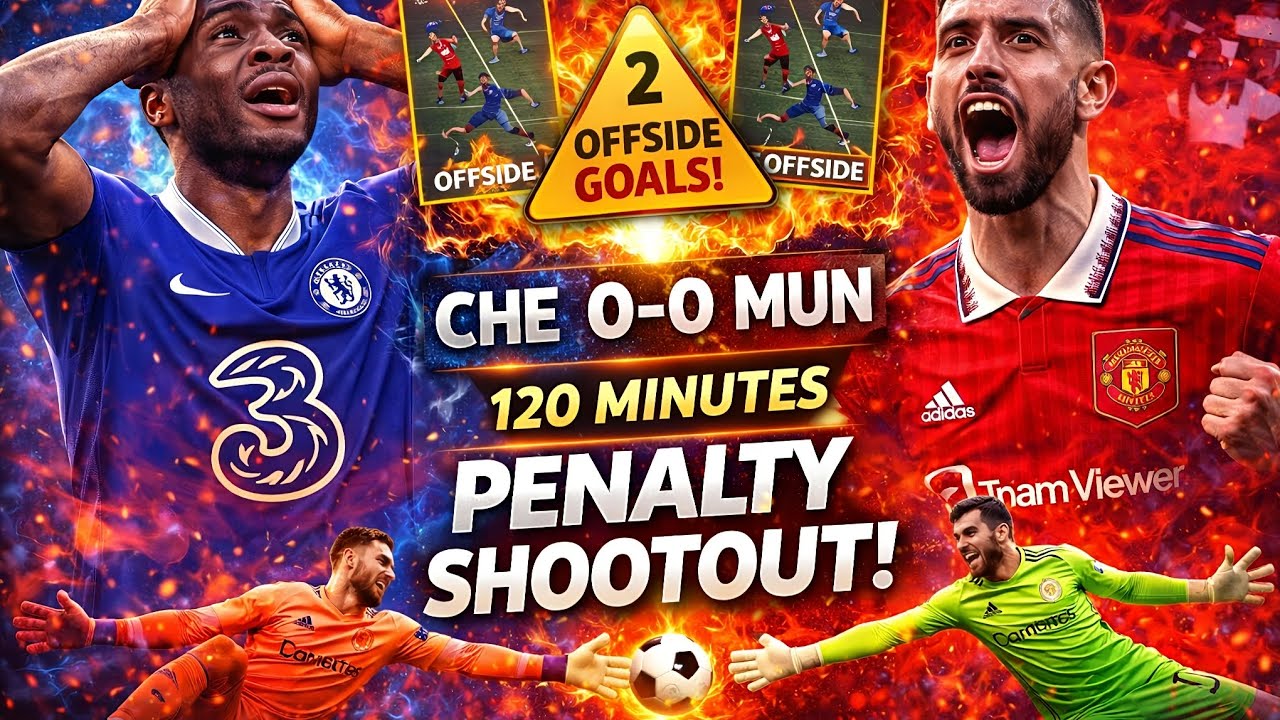 Chelsea vs Man United 😳 2 Offside Goals Cancelled! 120 Minutes & Penalty Shootout Drama