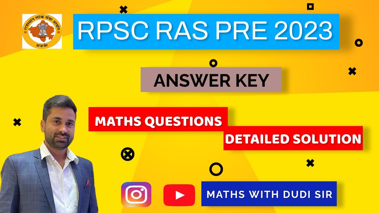 RAS PRE 2023// MATHS QUESTIONS SOLUTION//ANSWER KEY/RAS Pre Paper Analysis @mathswithdudisir6657