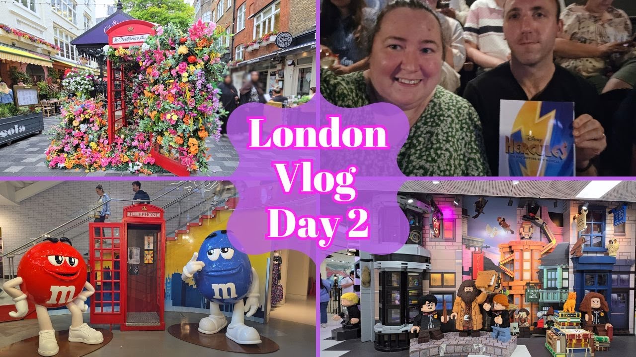 London Vlog Day 2 | Disney Store, Hercules at Drury Lane, Train Delays & Theatre Fun!