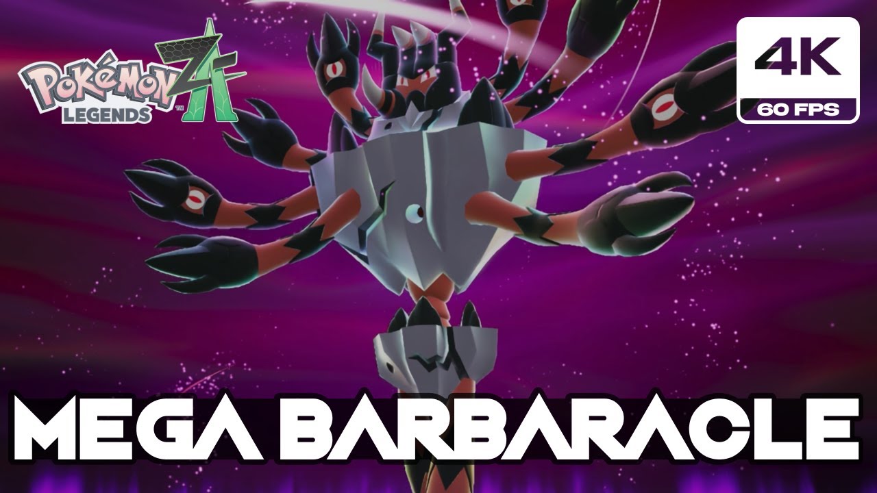 Pokemon Legends Z-A - Rogue Mega Barbaracle Boss Fight (4K 60 FPS Nintendo Switch 2)