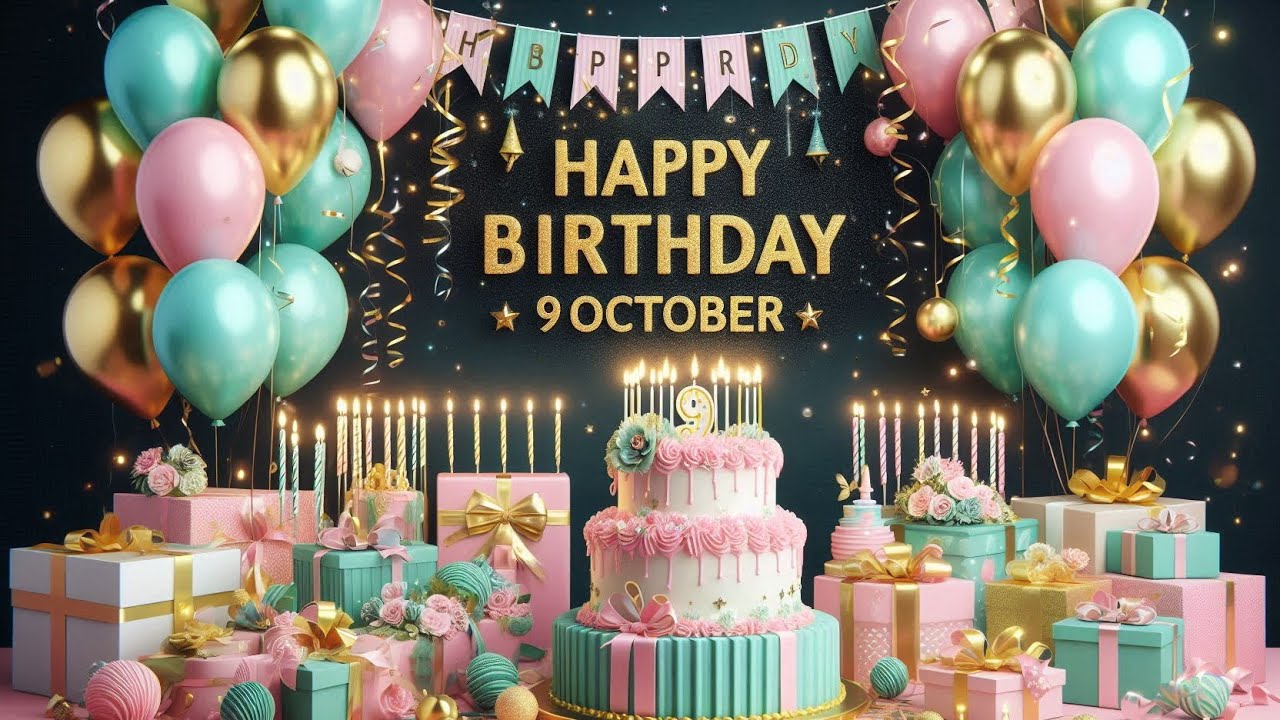 9 October Happy Birthday to you | 🎂 birthday song 🥳 happy birthday wishes 9th October