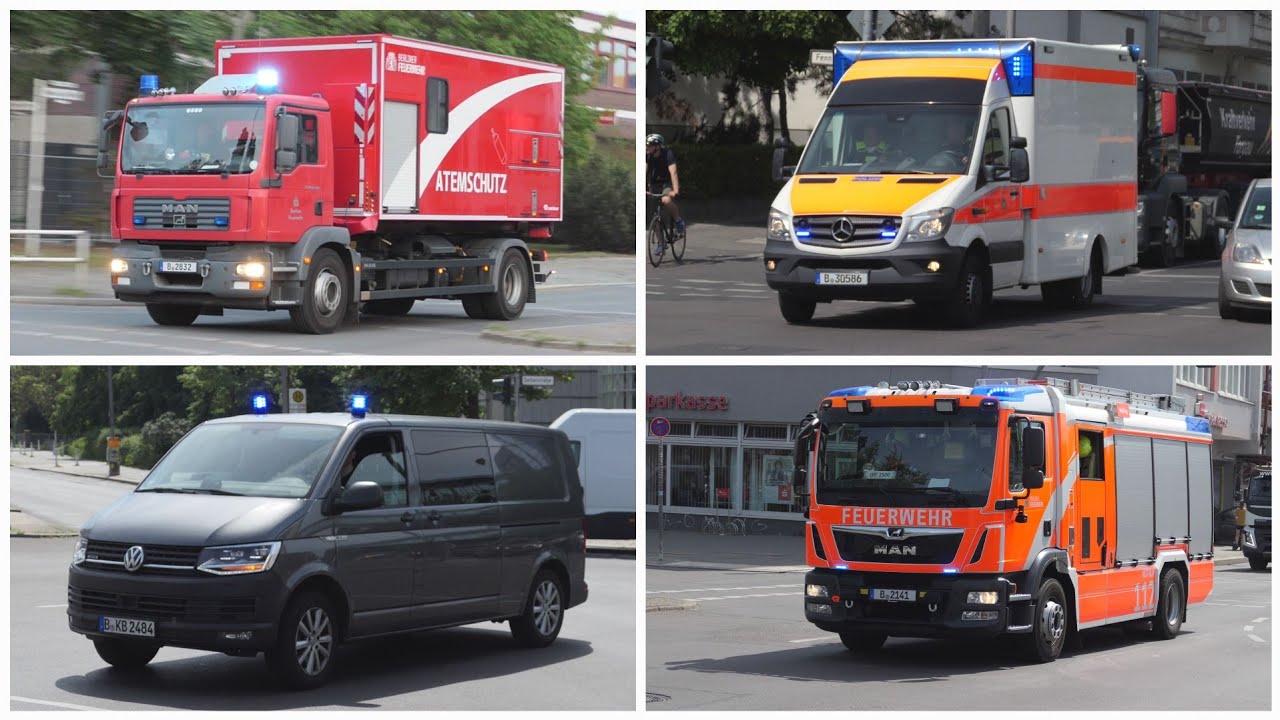 [Einsatzfahrten Berlin] Feuerwehr, Polizei und Rettungsdienst Berlin auf Einsatzfahrt