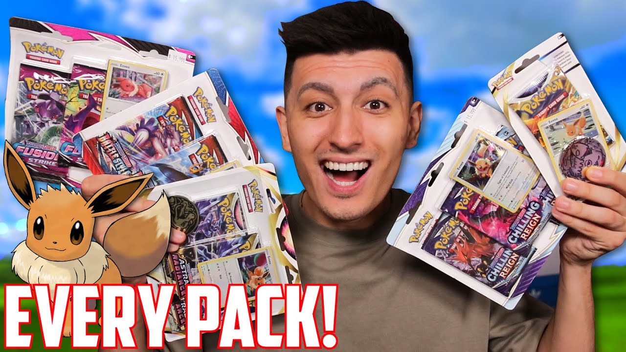 I OPENED EVERY EEVEE POKEMON BLISTER PACK!