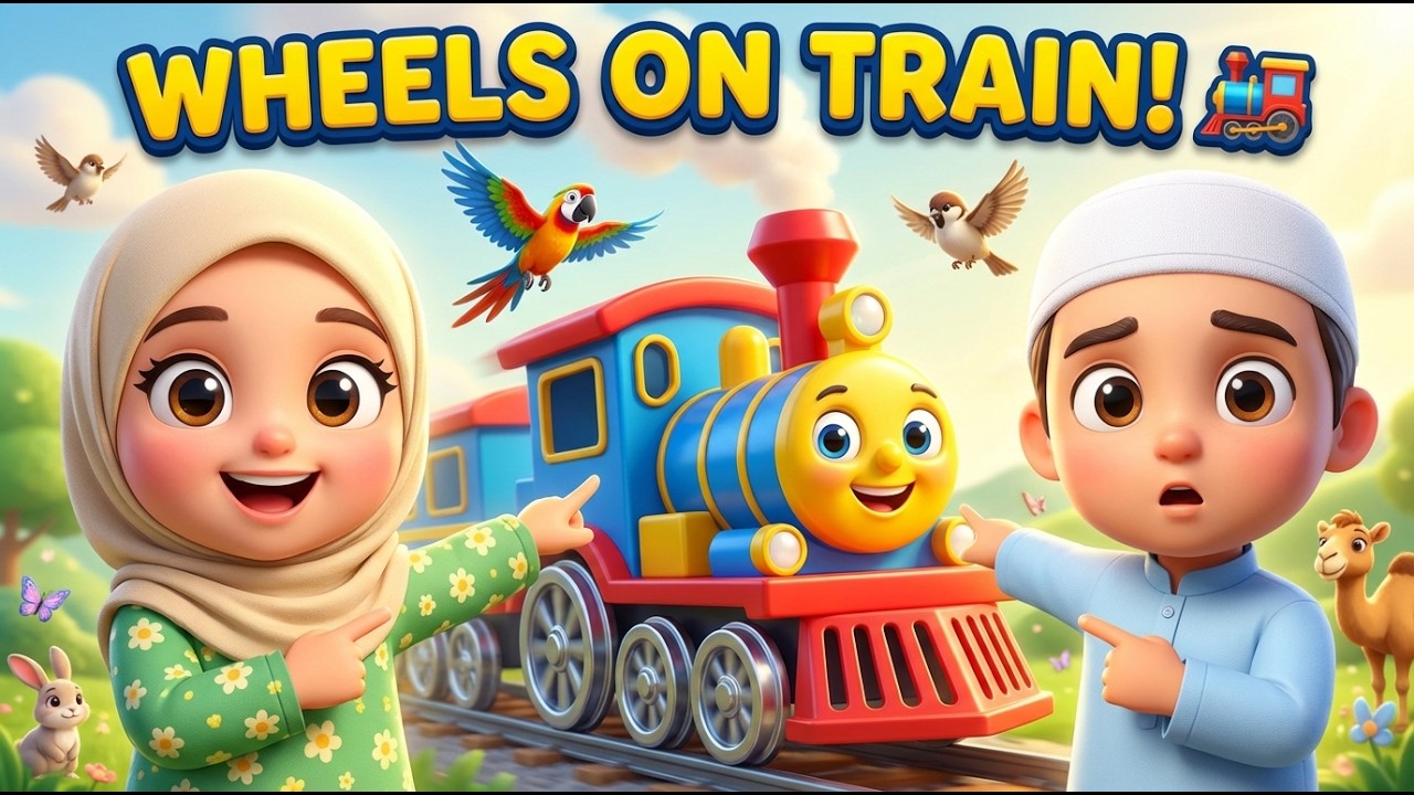 Wheels on the Train Song | Fun Islamic Kids Rhyme | Little Deen World