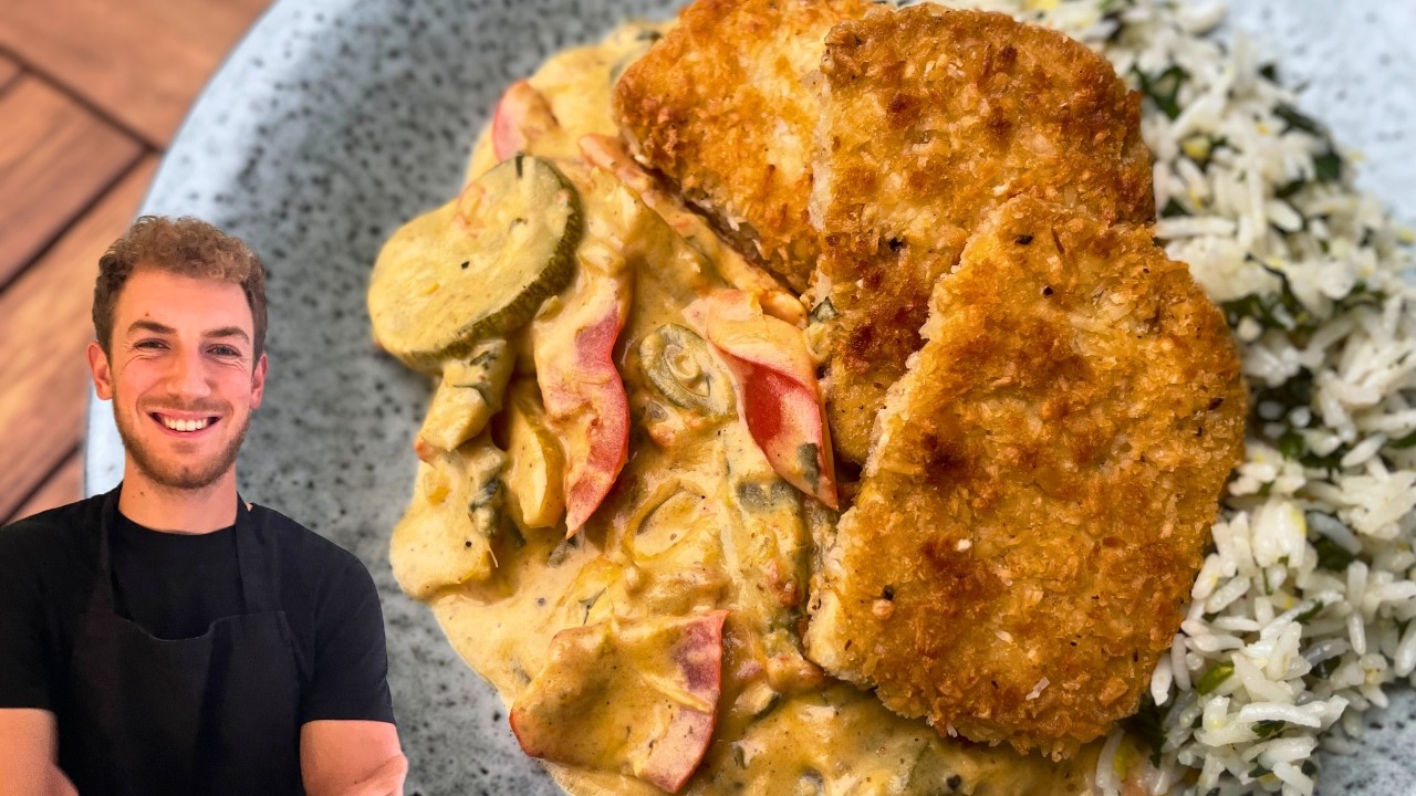 Vibrant Summer Vegetable Curry with Coconut Crusted Tofu