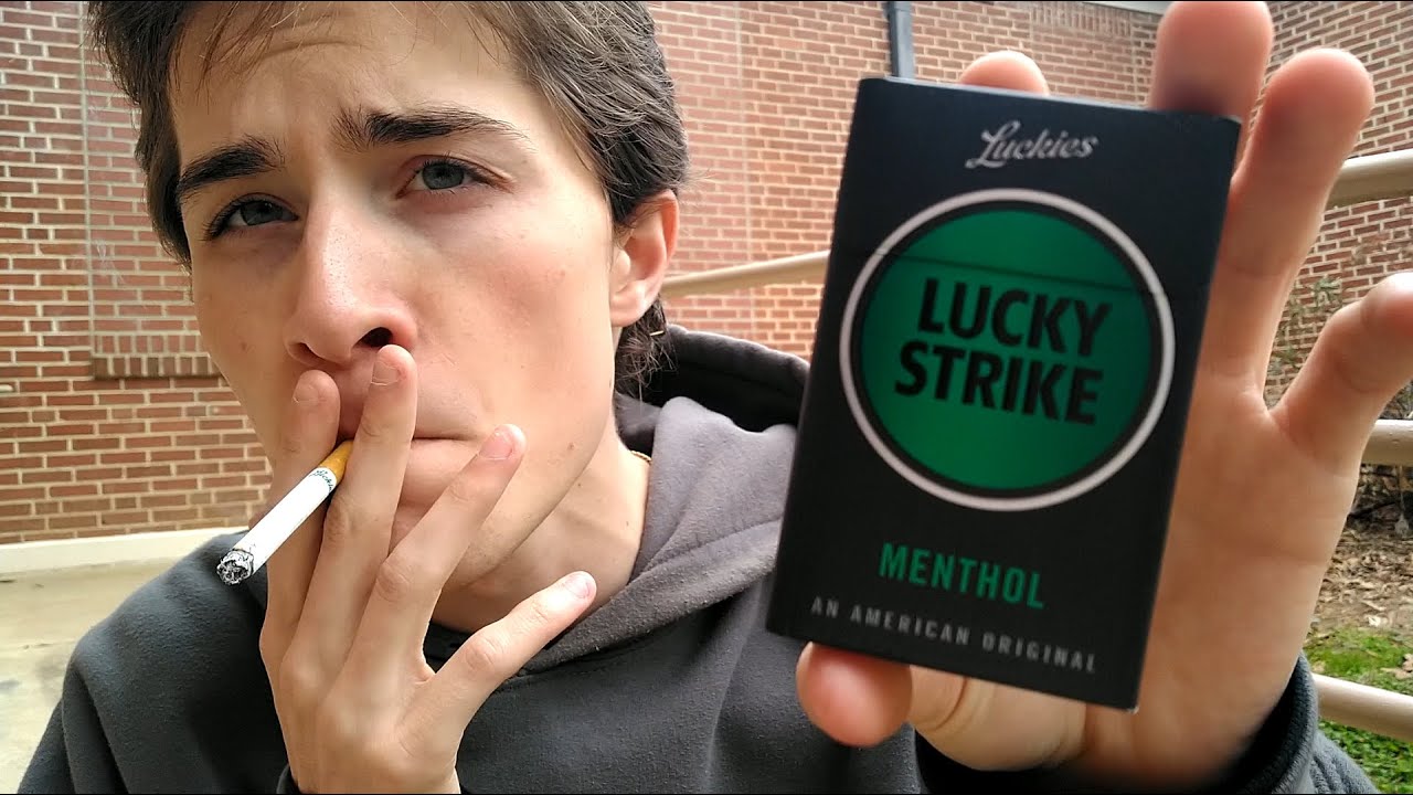 Smoking a Lucky Strike Green Menthol Cigarette - Review