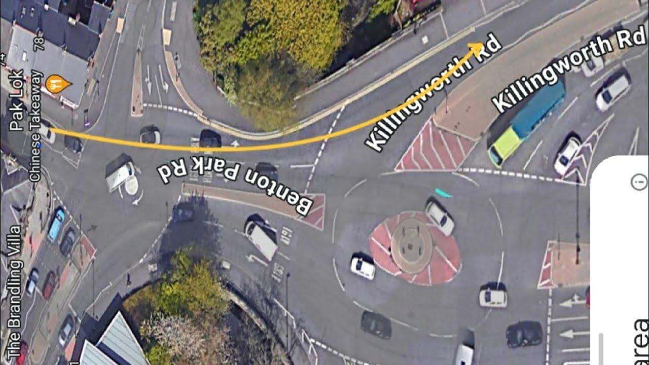 Gosforth test route || south Gosforth Double Roundabouts || Station Rd A191 to Killingworth Rd A189