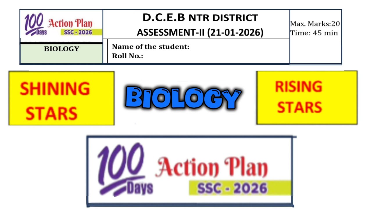 10th Class 💯BIOLOGY Slip Test-4(100 days Action Plan)- Raising and Shining Stars(2026) | 10th BILOGY