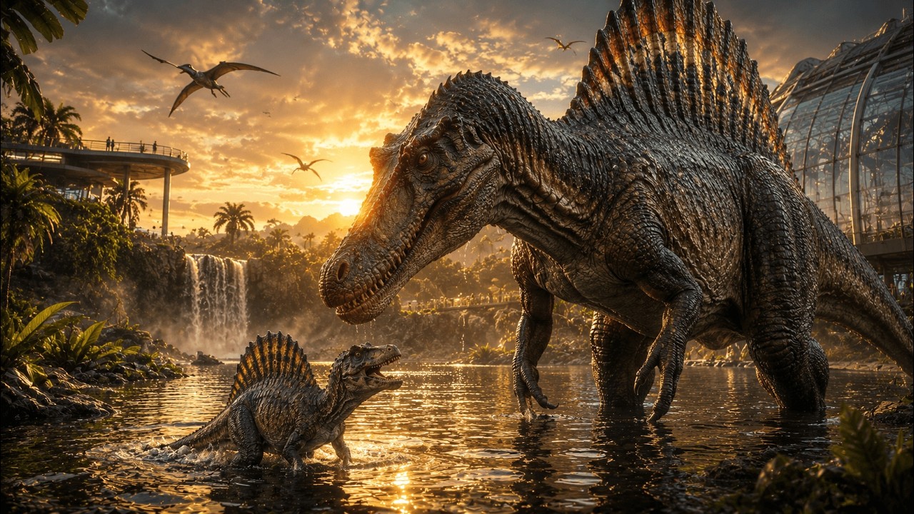 Watch the Spinosaurus Conservation Area Tour: AI Dinosaur Sanctuary