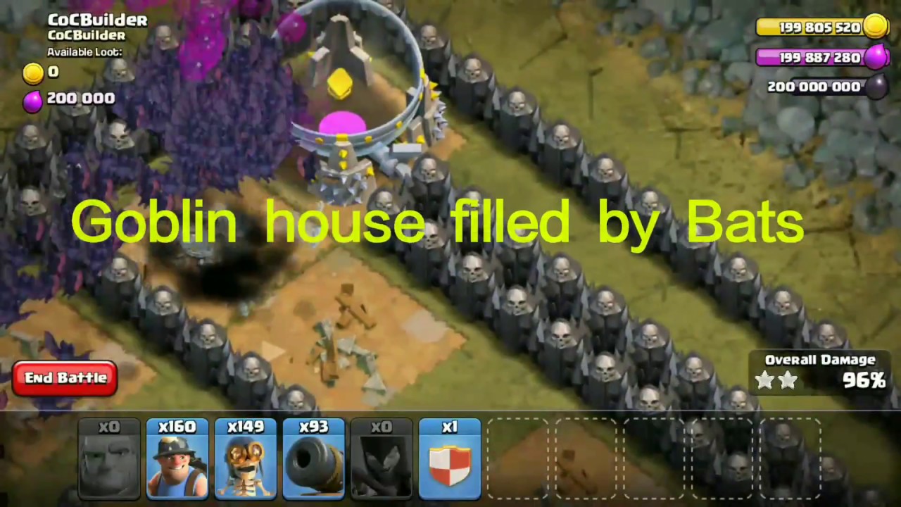 Goblin base destroyed by Bats