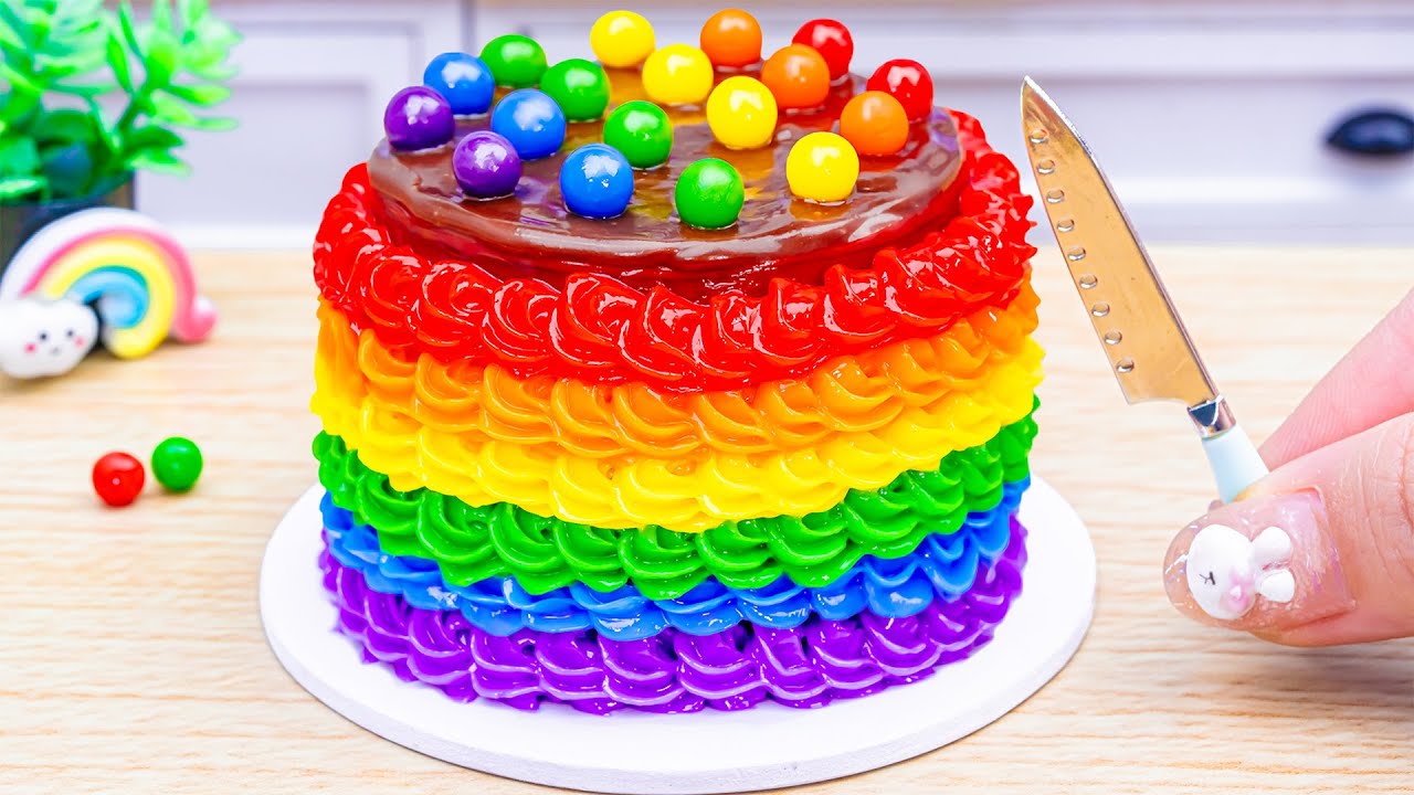 How To Make Rainbow Cake Recipe – Yummy & Perfect Mini Chocolate Cake Decorating 🌈 | Dreamy Cake
